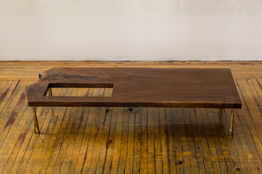 Walnut  Coffee Table with Hole.